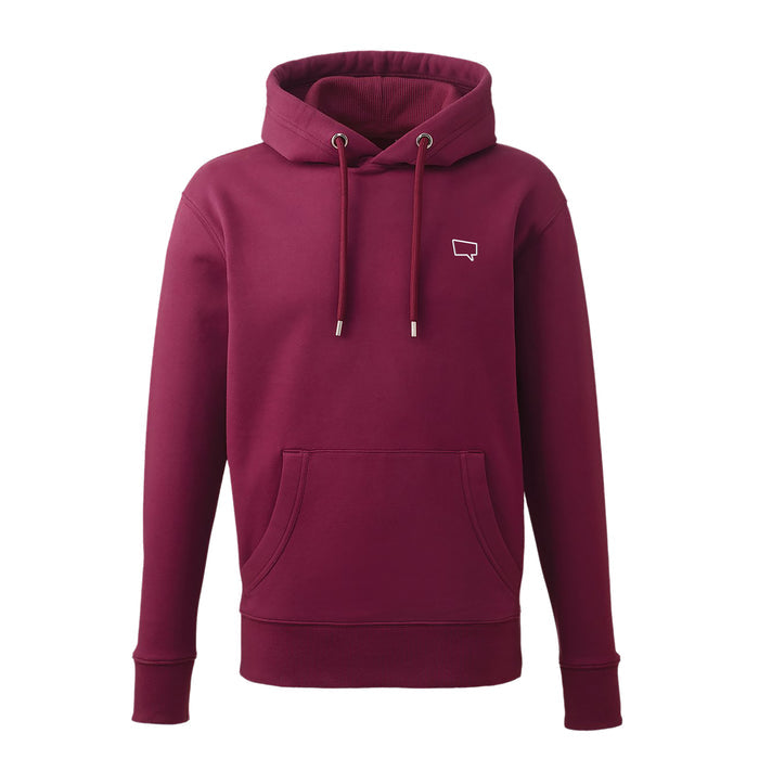 S / Burgundy Hoodie / White Logo