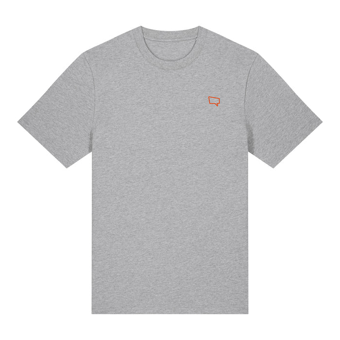 XS / Heather Grey Tee / Orange Logo