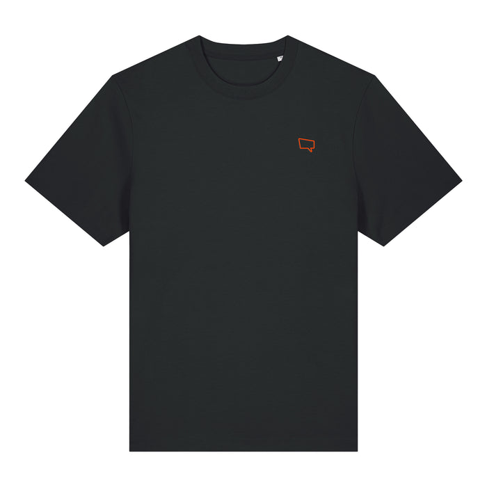 XS / Black Tee / Orange Logo