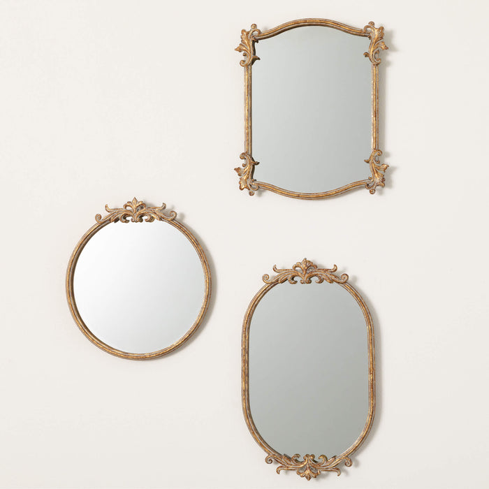 HEIRLOOM ORNATE GOLD TRAY / MIRROR