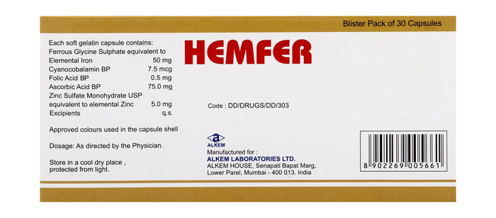 Hemfer Haematinic Supplement - Makkah Pharmacy