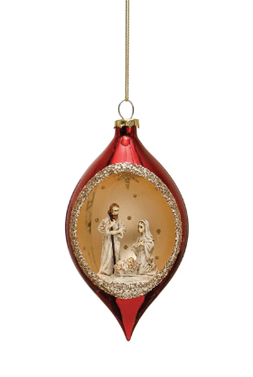 HOLY FAMILY DIORAMA ORNAMENT