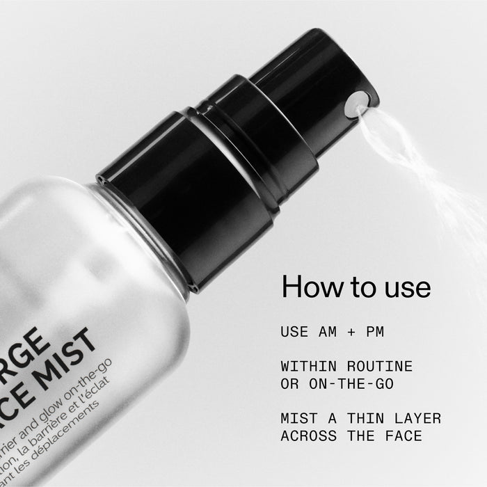 How to use AM+ PM within routine, or on the go. Mist a thin layer across the face