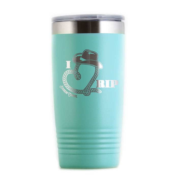 Teal I Heart Roping Tumbler