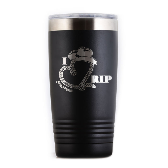 Black I ❤️ Rip Tumbler