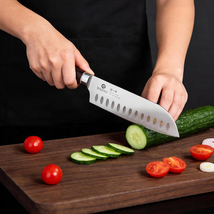 imarku 7 Inch Santoku Knife – Coordinated Apartment Kitchen Knife, Match Your Hardware with 19 Colors