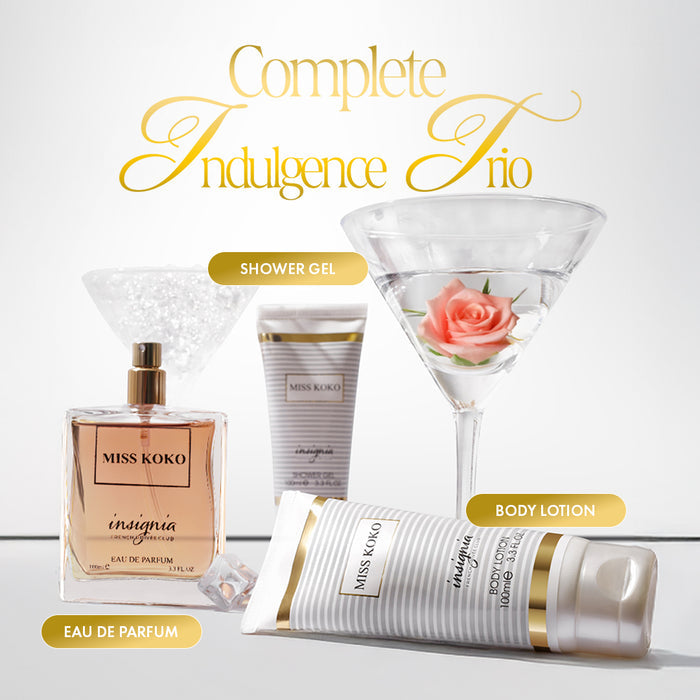 Insignia Miss Koko 3-Piece Gift Set â€“ Eau De Parfum + Shower Gel + Body Lotion 100ml Each