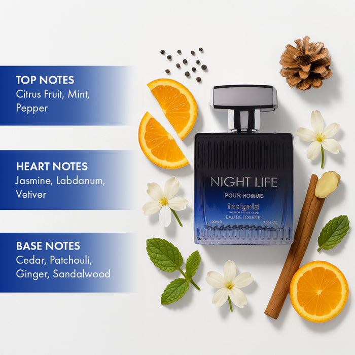 Insignia Night Life Exclusive Collection 3-Piece Gift Set –  Eau De Toilette, Shower Gel & Shampoo 100ml Each