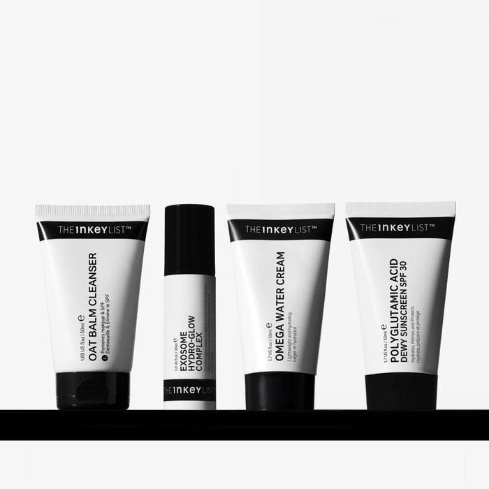 Four skincare products from The Inkey List on a white background