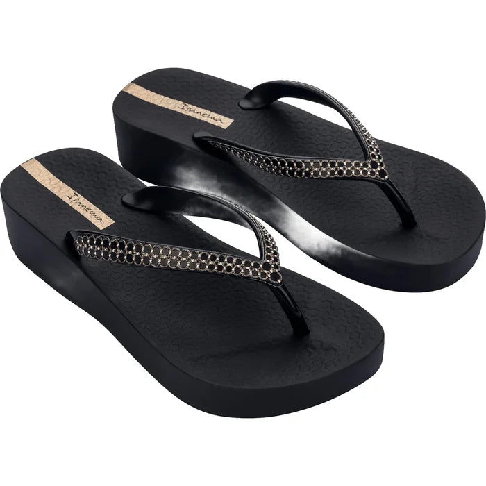 Ipanema Anatomic XI Platform Flip Flops - Black/Gold