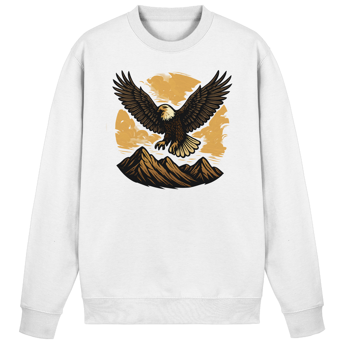 Arvenzo Iron Wing sweatshirt in arctic white, front view showcasing its basic design and comfortable fit.