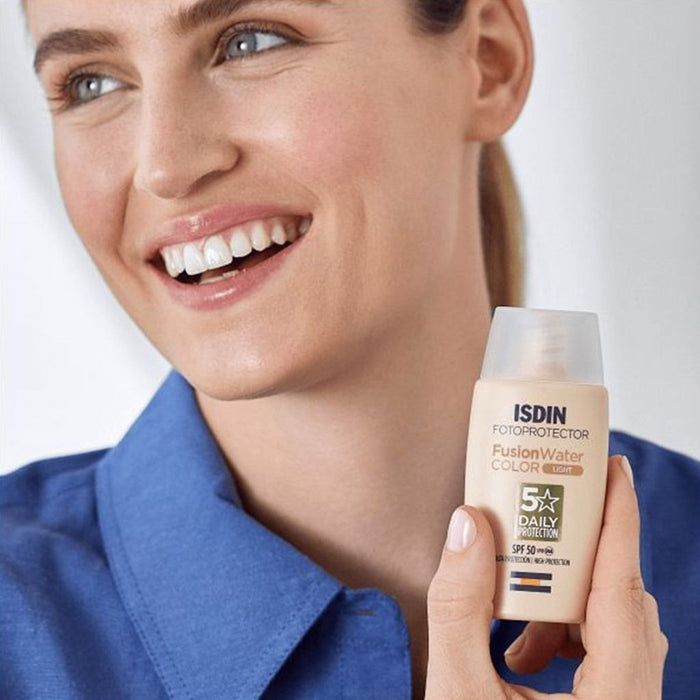 Isdin Fotoprotector Fusion Water Hypoallergenic Facial Sunscreen SPF50+ Light, 50ml - Makkah Pharmacy