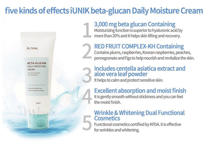 Iunik Beta-Glucan Daily Moisture Cream 60ml