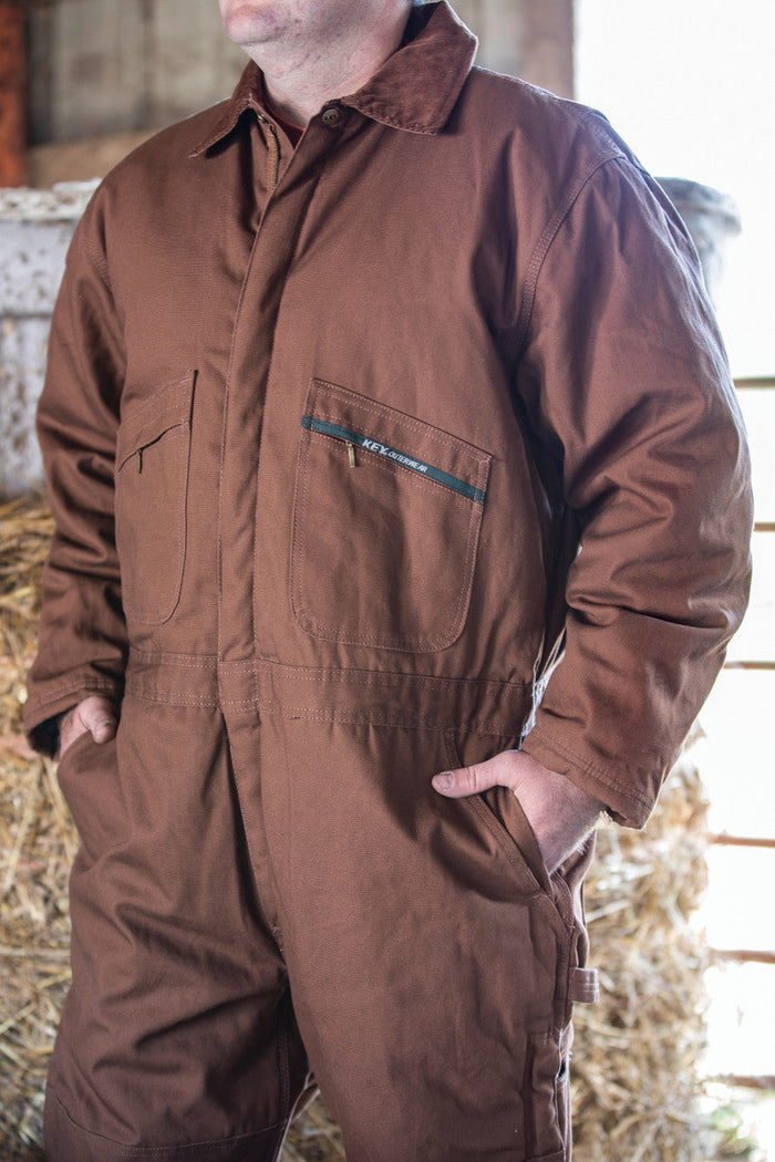 Key Polar King Saddle Brown Insulated Coveralls for Men #975.29 - Ironworkergear
