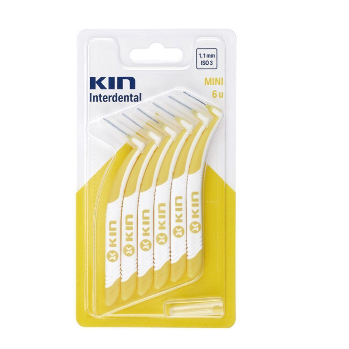 Kin Mini Yellow 1.1mm Interdental Brushes, 6 Pieces - Makkah Pharmacy