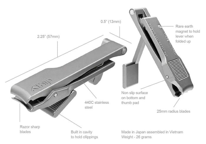 Ergonomic stainless steel nail clipper with magnetic holder