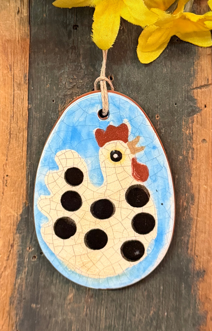 KS-81 Redware Easter Egg Ornament - Chicken