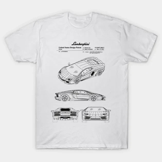 Lamborghini Aventador Patent Black T-Shirt