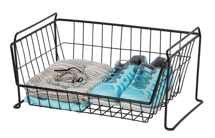 Large Stacking Basket, Black - IRIS USA, Inc.