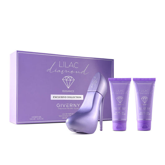 Lilac Diamond Gift Set – 3 Pcs | Eau De Parfum, Body Lotion & Shower Gel - 100ml Each