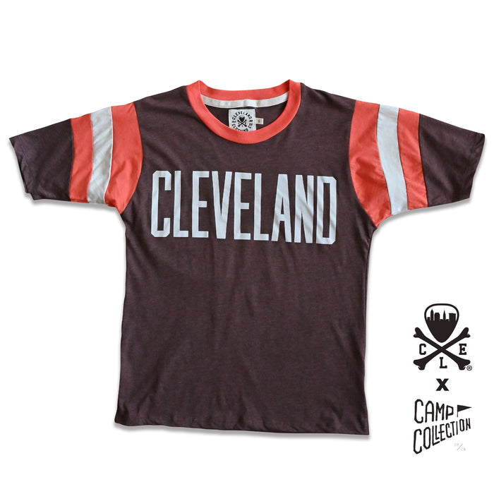 Limited Edition CLE x CAMP COLLECTION : CLEVELAND Vintage Block Letter - Mens/Unisex Crew T-Shirt