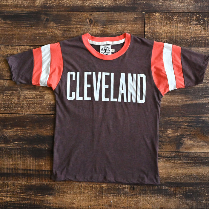 Limited Edition CLE x CAMP COLLECTION : CLEVELAND Vintage Block Letter - Mens/Unisex Crew T-Shirt