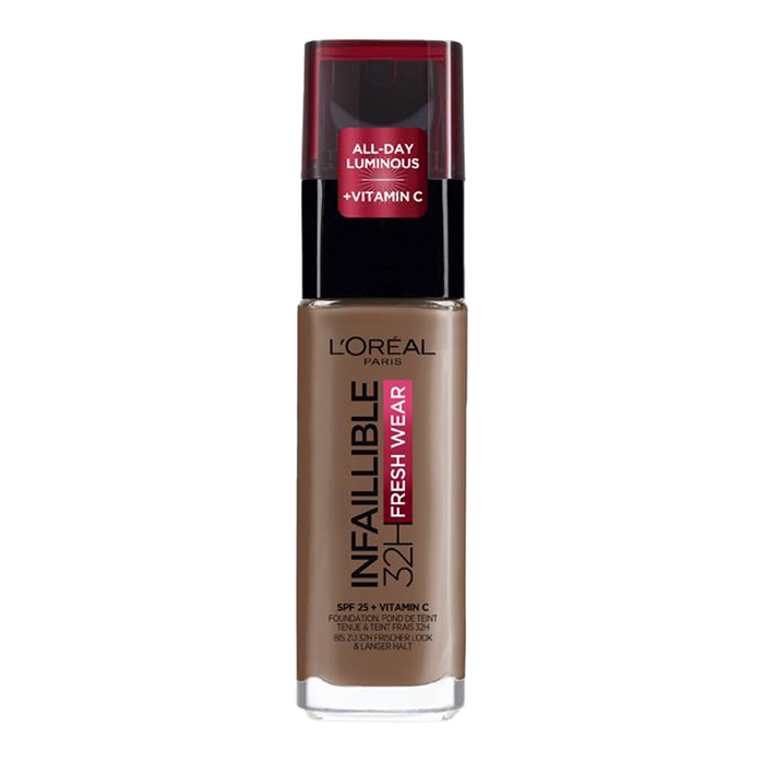 L’Oréal Infallible 32HR Fresh Wear Foundation 365 Deep Golden longwear full coverage satin finish Blush Fiji