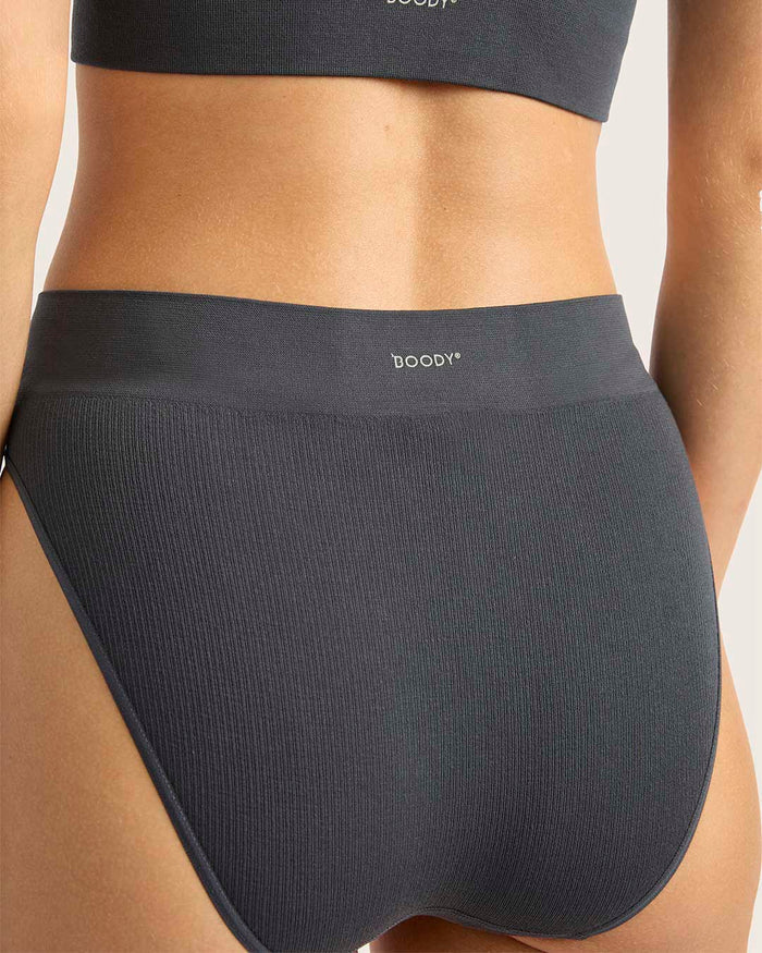 LYOLYTE Ribbed High Leg Briefs - Storm