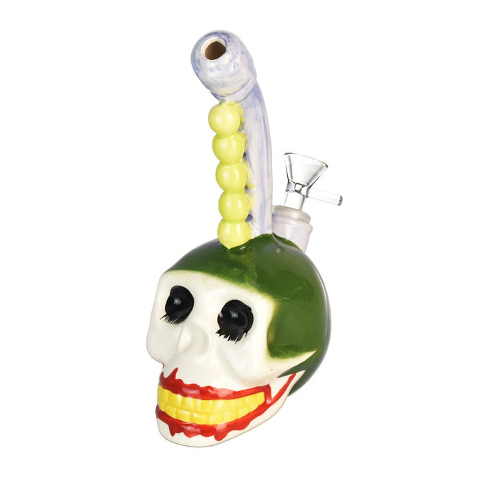 Maniacal Skull Ceramic Water Pipe - inhalco