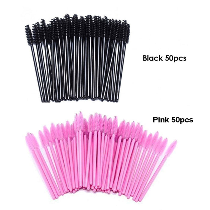 Mascara Wands Pink & Black 100 pcs