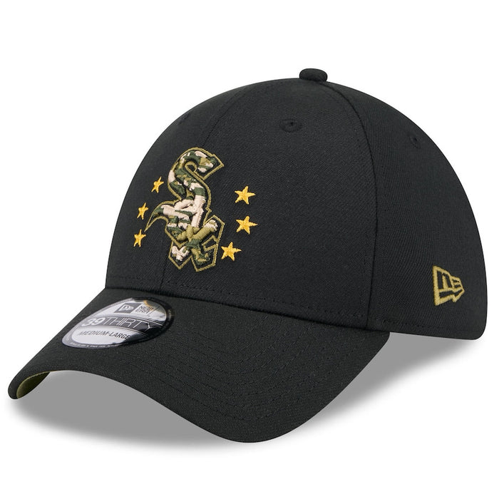 Men's Chicago White Sox New Era Black 2024 Armed Forces Day 39THIRTY Flex Hat-2
