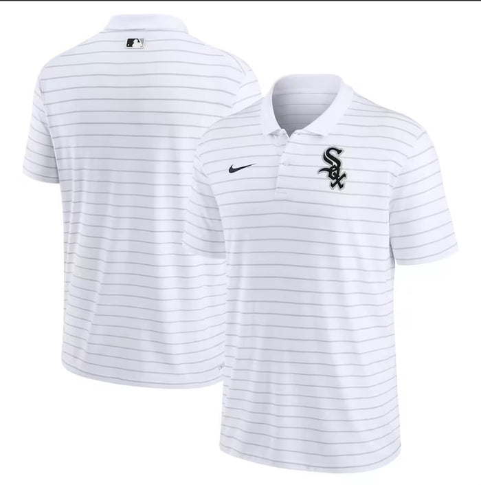 Nike Men's White Stripes Sustainable Polo