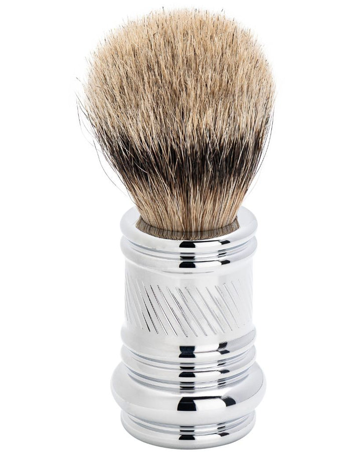 Merkur Silvertip Badger Hair Shaving Brush, Bright Chrome