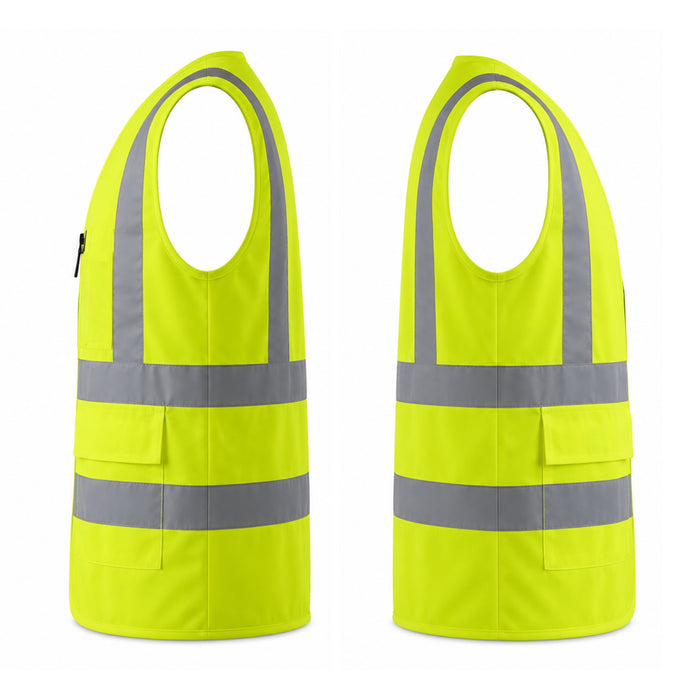 Milan Safety MSRJ6 Reflective Safety Jacket | 2” Reflective Tape | Front Zipper & Cargo Pockets