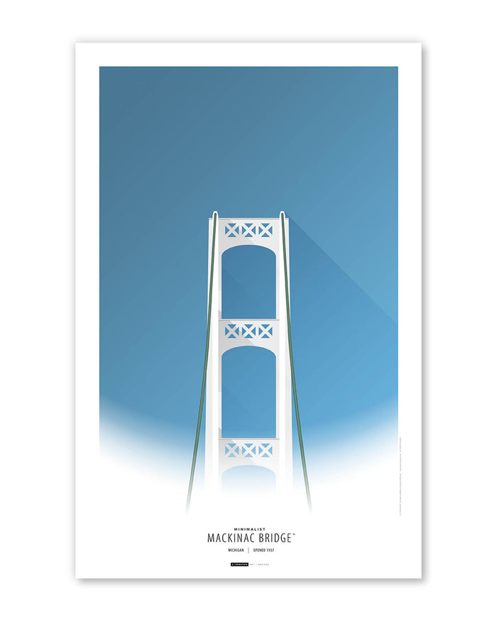 Minimalist Mackinac Bridge - Michigan