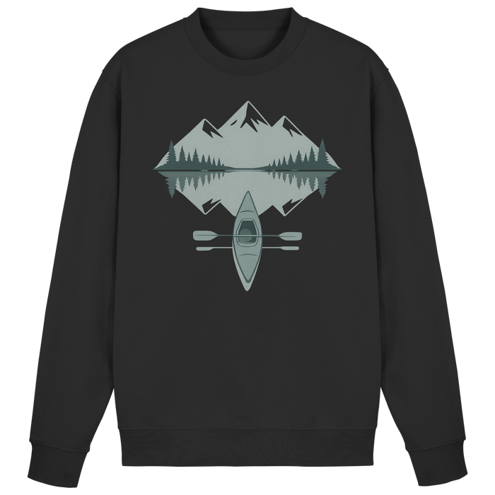 Arvenzo Mirror Lake black sweatshirt featuring a front design, soft fabric, and casual fit for comfortable everyday wear.