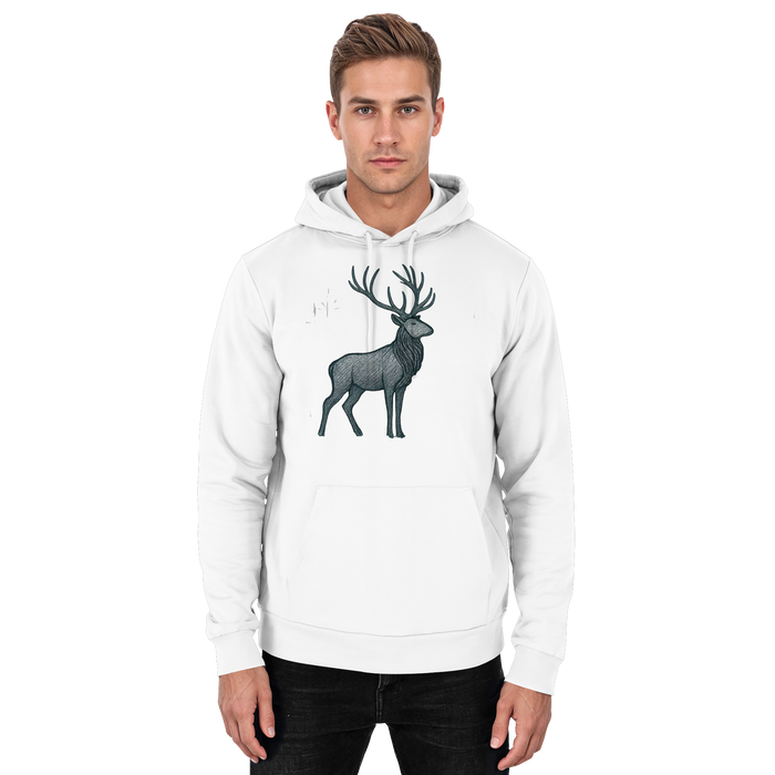 Arvenzo Mist Crown Hoodie in Arctic White, unisex front view showing classic hoodie design with a subtle crown graphic.