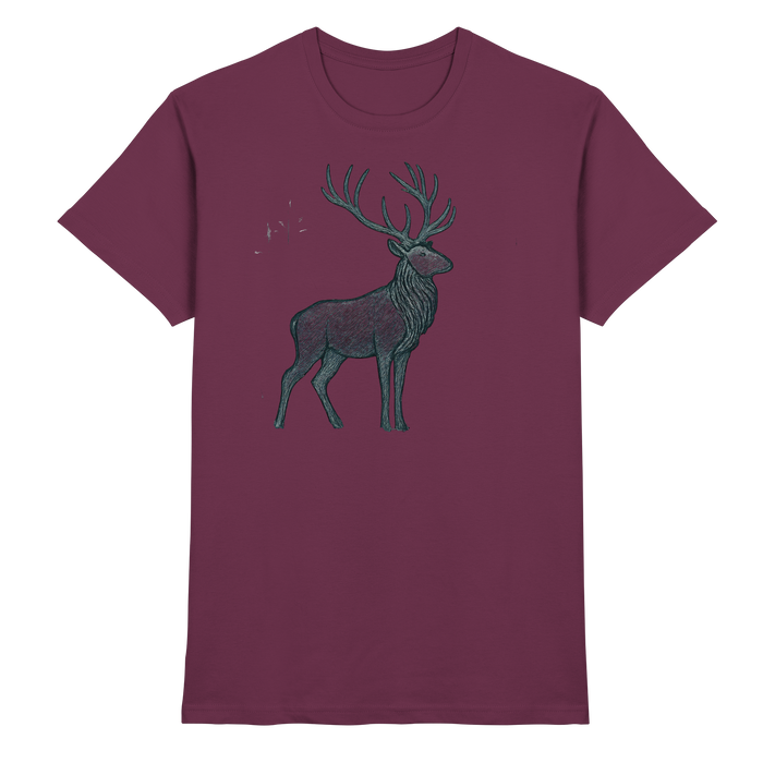 Arvenzo Mist Crown unisex shirt in burgundy, front view showing the stylish design and premium fabric.