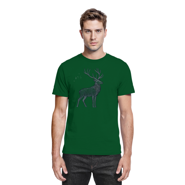 Arvenzo Mist Crown unisex shirt in bottle green, front view showcasing the stylish design and fit of the premium shirt.