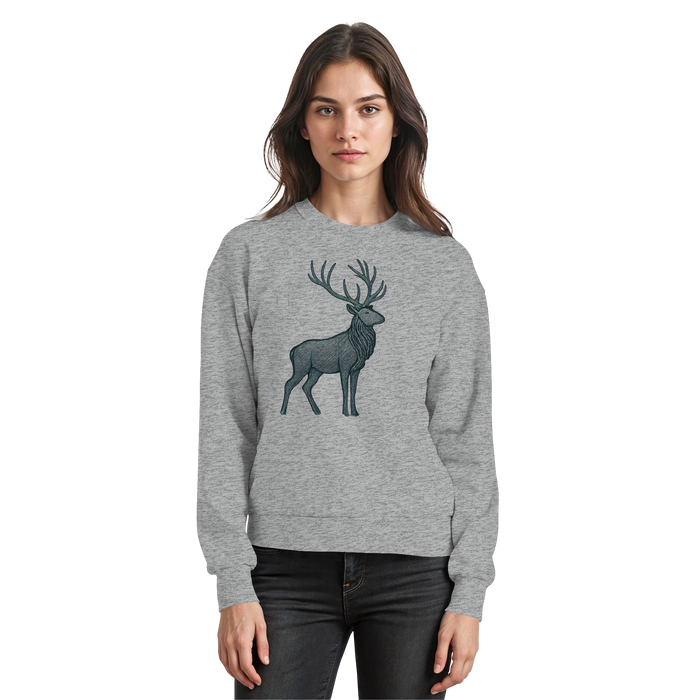 Heather grey Arvenzo Mist Crown sweatshirt with a front design, featuring a comfortable crewneck and casual style.