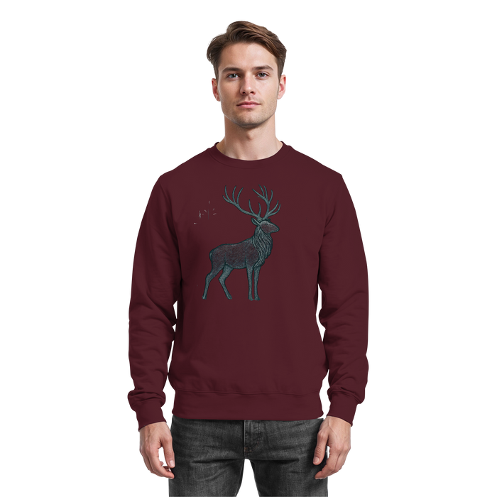 Arvenzo Mist Crown Burgundy sweatshirt with a front view, featuring a casual fit and soft fabric, ideal for everyday wear.