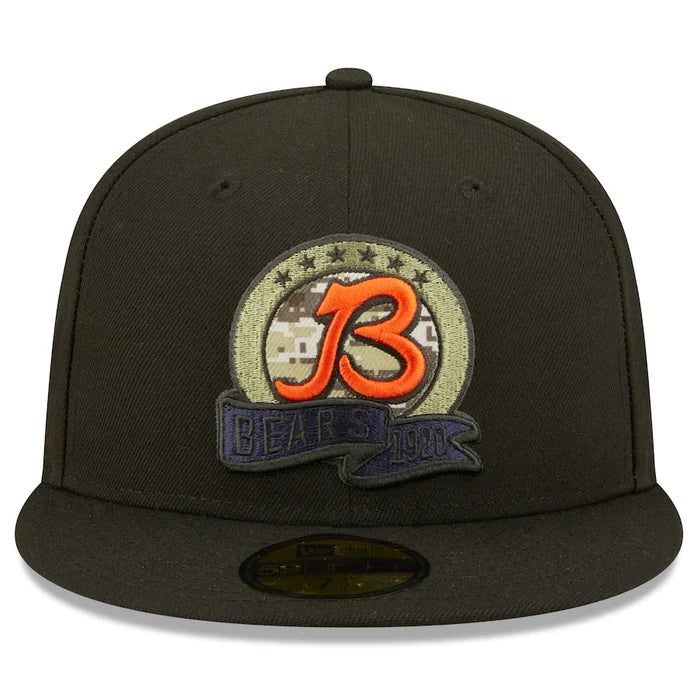 New Era Black Chicago Bears 2022 Salute To Service 59FIFTY