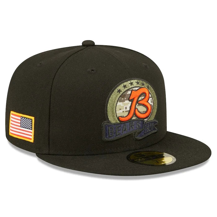 New Era Black Chicago Bears 2022 Salute To Service 59FIFTY