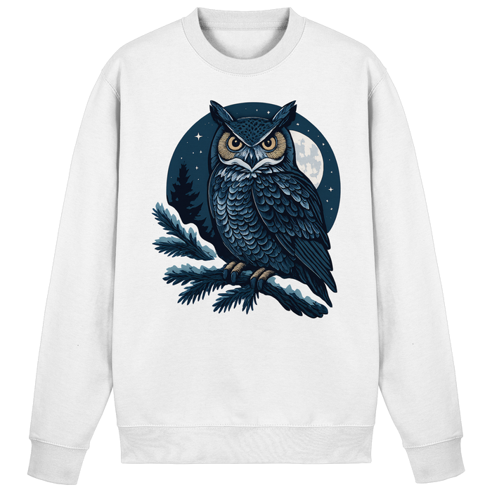 Arvenzo Night Watch sweatshirt in Arctic White showing a front view of the casual, long-sleeve sweatshirt with a simple design.