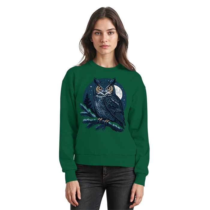 Arvenzo Night Watch sweatshirt in bottle green, front view showcasing classic crew neck and soft fabric for casual wear.