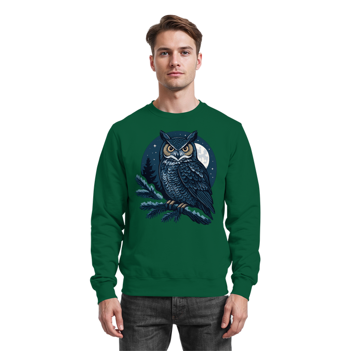 Arvenzo Night Watch sweatshirt in bottle green, front view showing a simple, comfortable sweatshirt design.