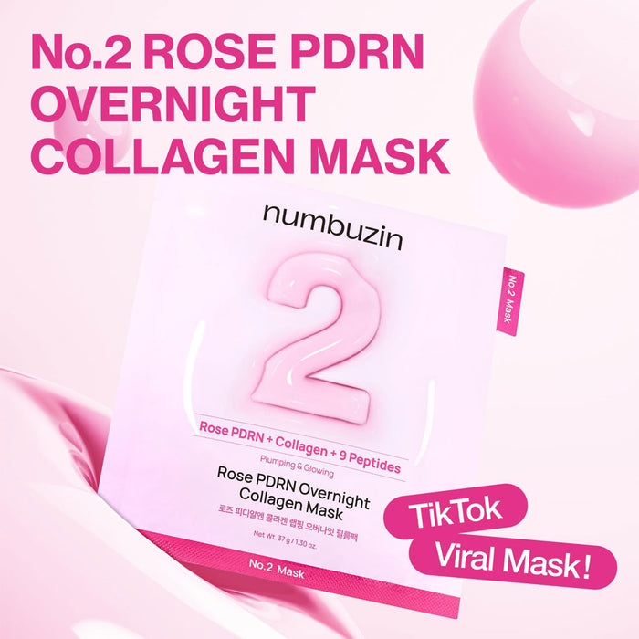 NUMBUZIN No.2 Rose PDRN Overnight Collagen Mask Nudie Glow Australia