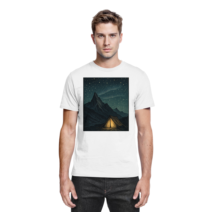 White Arvenzo North Light unisex shirt with a clean front design, showcasing a premium cotton fabric and classic fit.