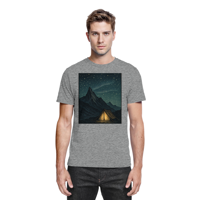 Unisex North Light Shirt by Arvenzo in sports grey meliert, front view showing a casual, comfortable fit and classic design.