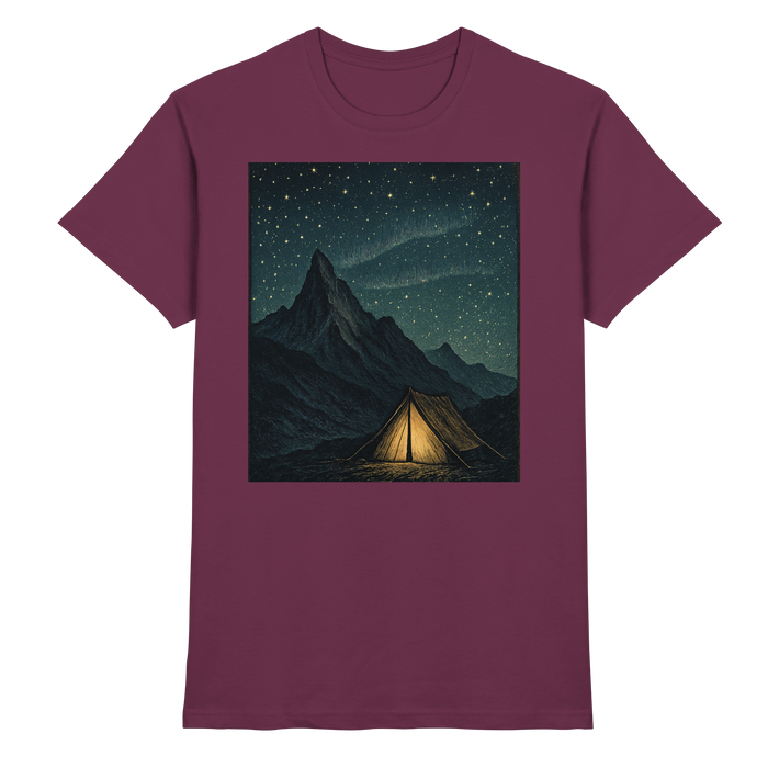 Front view of Arvenzo North Light Unisex Shirt in burgundy with a classic fit and minimalistic design.